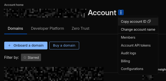 Copy your Cloudflare account ID