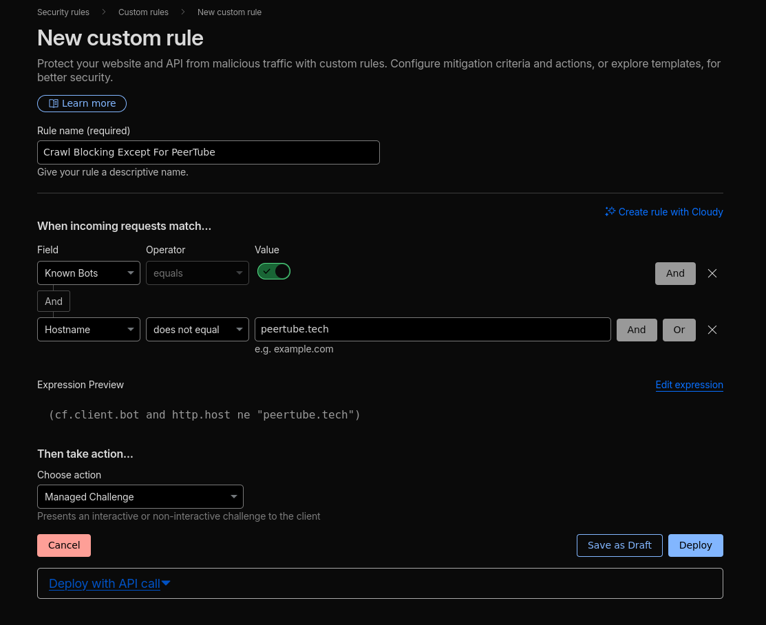 Create a custom rule