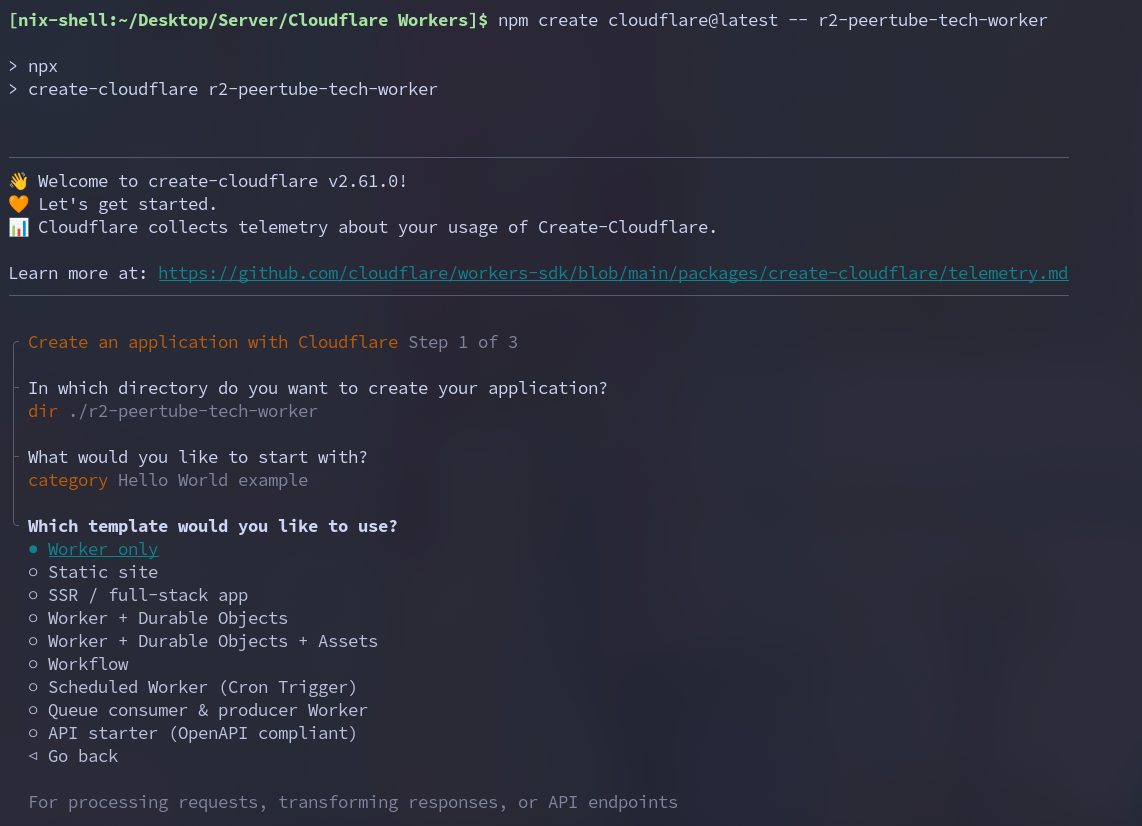 Create a new Cloudflare worker