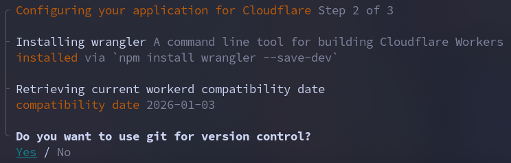 Create a new Cloudflare worker, choose git version control
